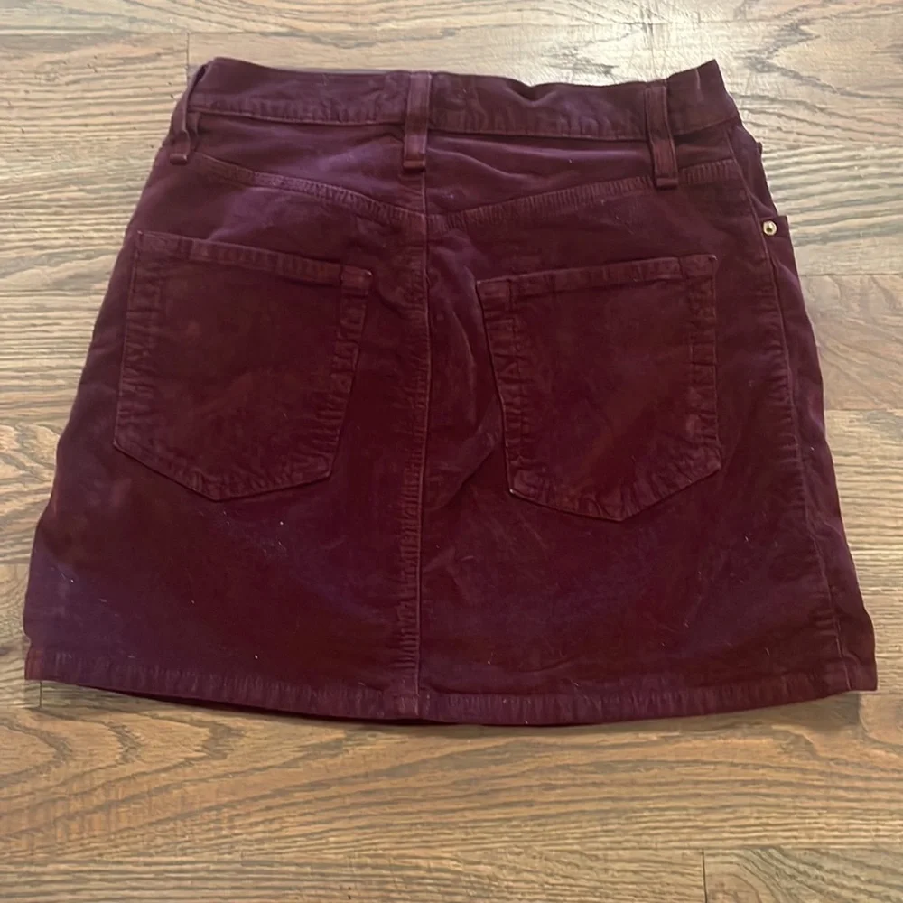 Frame Denim Burgundy Corduroy Mini Skirt - Picture 5 of 6